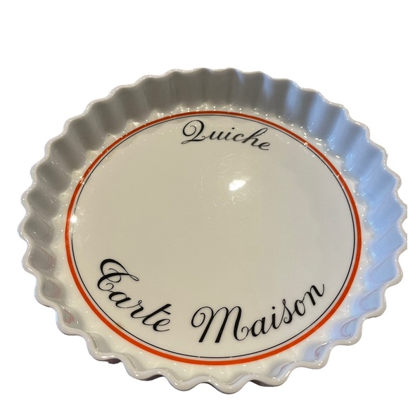 French Pillivuyt Quiche or Tart Dish, 10”  Porcelain Baking Dish - Picture 2 of 4